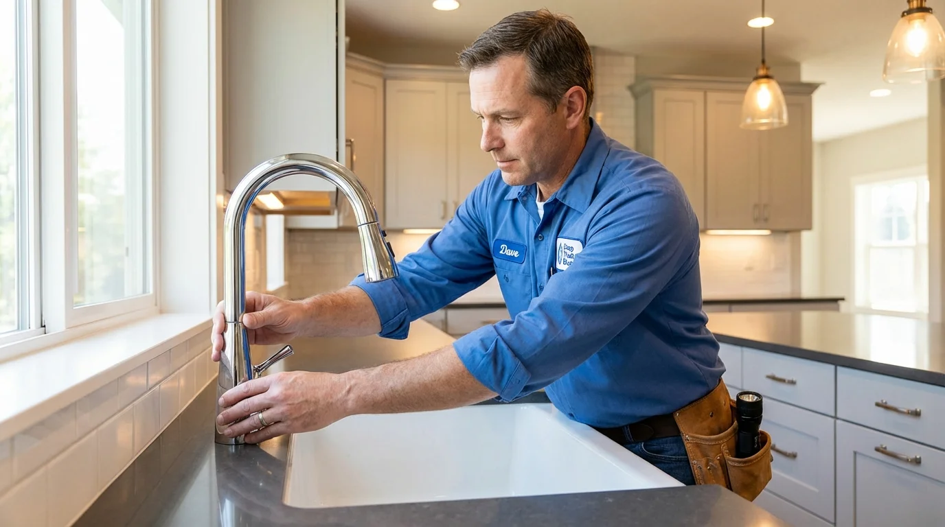 Kitchen faucet installation by Johns Plumbing LLC in Salisbury